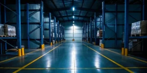 A modern Mansfield warehousing facility with organized pallet storage for efficient logistics solutions.