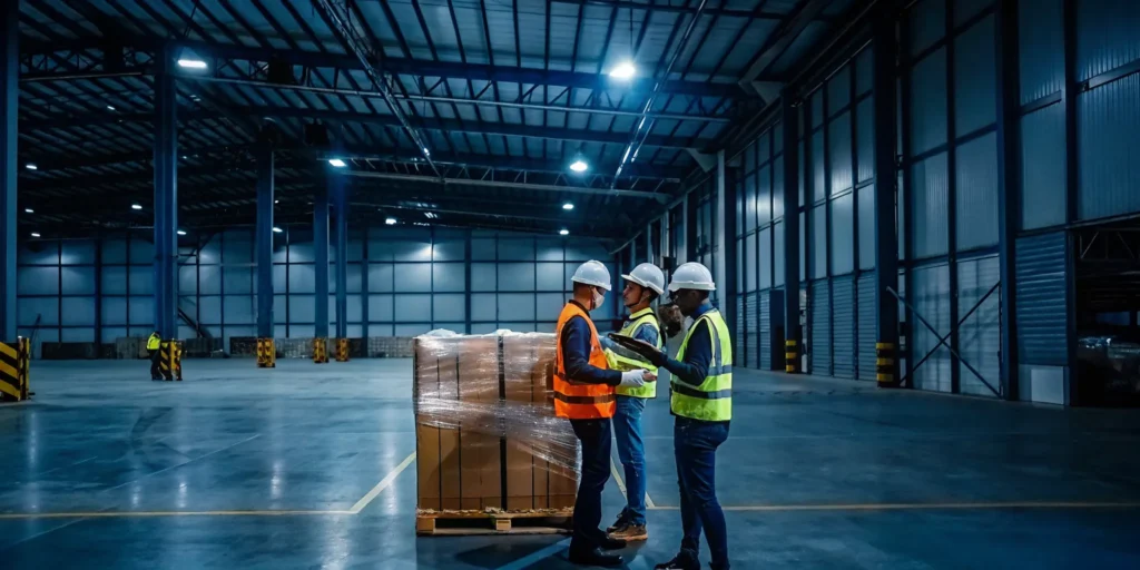 Emergency freight rework services for a damaged pallet shipment.