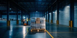 Emergency pallet restacking service performed by a team on shifted freight.