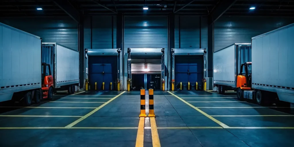 Freight crossdock facility with trucks, for when a crossdock is needed near you.