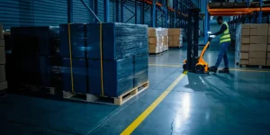 Freight rework needed for pallets being moved with a pallet jack.
