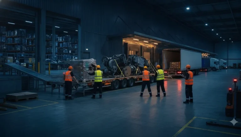 Freight operations team coordinating emergency load recovery at a distribution dock